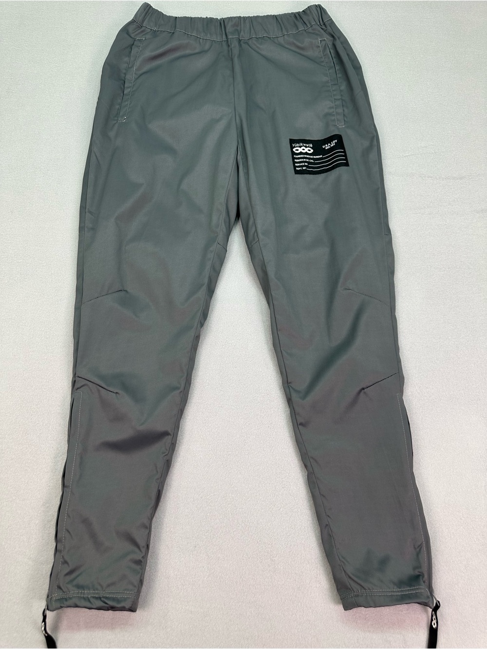 Yubikwate Men's Green Gray Lightweight Joggers with Patch Detail Size Medium